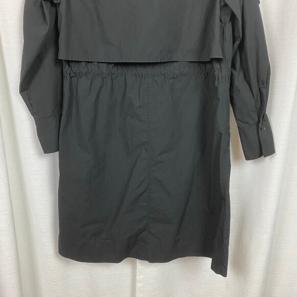 Banana Republic Black Cotton Trench Back Shirt Dress Sz.M - Picture 12 of 14